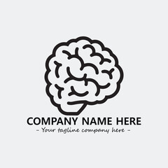 Brain illustration black and white for logo company vector image
