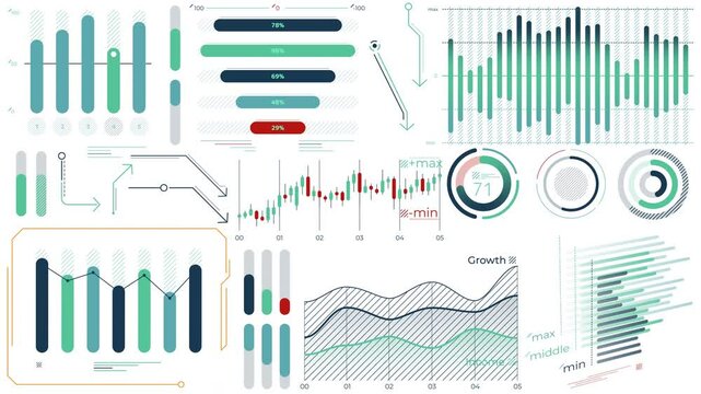 Animated pack of charts and infographic elements