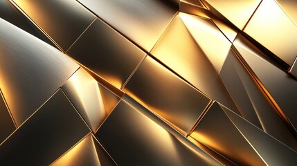 Golden & Silver Metallic Abstract Geometric Tiles