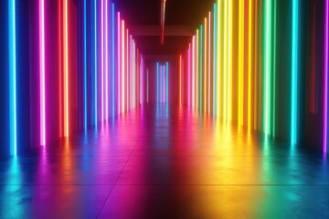 Rainbow Neon Tunnel