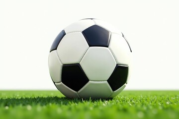 Obraz premium New, pristine football against pure white backdrop, perfect, ball, object