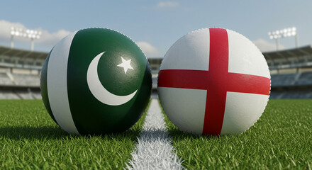 Pakistan and England face off in a thrilling cricket match, ready for the showdown under bright stadium lights on a lush green field.