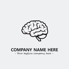 Brain illustration black and white for logo company vector image
