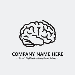 Brain illustration black and white for logo company vector image
