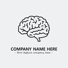 Brain illustration black and white for logo company vector image
