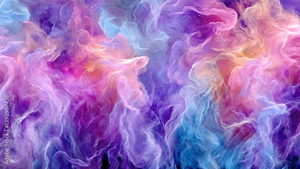 Poster exploring vibrant colors of a nebula in the vast cosmos generative ai