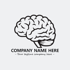 Brain illustration black and white for logo company vector image
