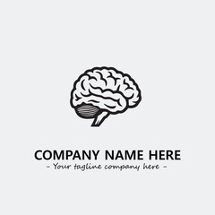 Brain illustration black and white for logo company vector image
