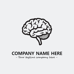 Brain illustration black and white for logo company vector image
