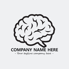 Brain illustration black and white for logo company vector image
