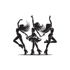 A vector illustration of a dancing girl, capturing graceful movement and expressive pose. Ideal for event promotions, dance designs, and creative projects celebrating the art of dance.