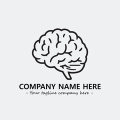 Brain illustration black and white for logo company vector image

