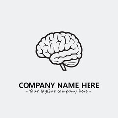 Brain illustration black and white for logo company vector image
