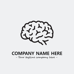 Brain illustration black and white for logo company vector image
