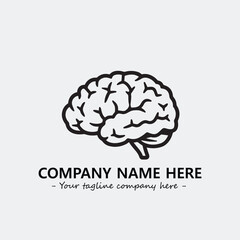 Brain illustration black and white for logo company vector image
