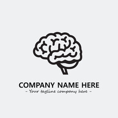Brain illustration black and white for logo company vector image
