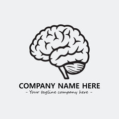 Brain illustration black and white for logo company vector image

