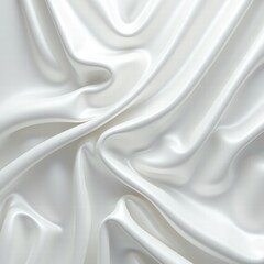 Obraz premium Smooth, luxurious white fabric draped elegantly, perfect for fashion, design, and textile-related projects.