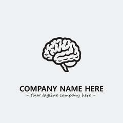 Brain illustration black and white for logo company vector image
