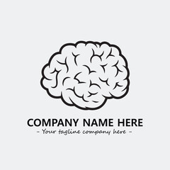 Brain illustration black and white for logo company vector image
