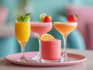 trendy cocktails vibrant composition