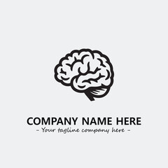 Brain illustration black and white for logo company vector image
