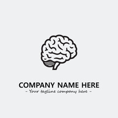 Brain illustration black and white for logo company vector image
