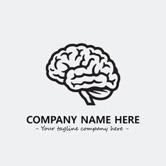 Brain illustration black and white for logo company vector image
