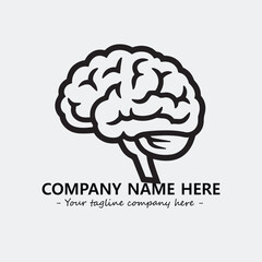 Brain illustration black and white for logo company vector image
