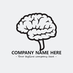 Brain illustration black and white for logo company vector image
