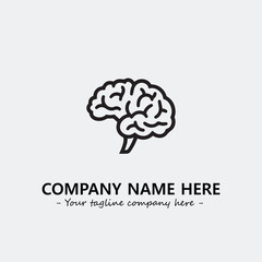 Brain illustration black and white for logo company vector image
