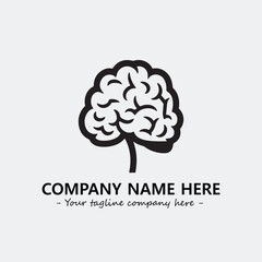 Brain illustration black and white for logo company vector image
