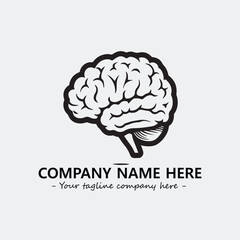 Brain illustration black and white for logo company vector image

