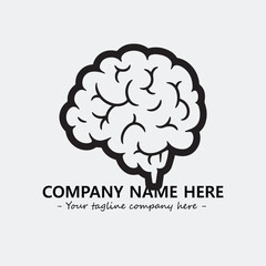 Brain illustration black and white for logo company vector image
