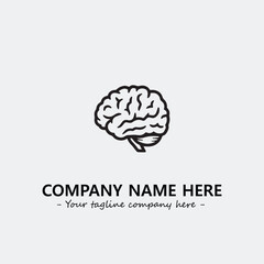 Brain illustration black and white for logo company vector image
