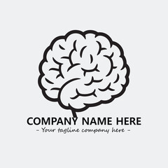 Brain illustration black and white for logo company vector image
