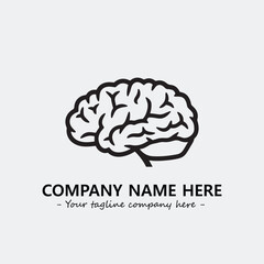Brain illustration black and white for logo company vector image
