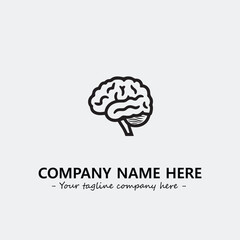 Brain illustration black and white for logo company vector image
