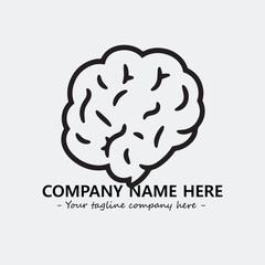 Brain illustration black and white for logo company vector image
