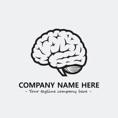 Brain illustration black and white for logo company vector image
