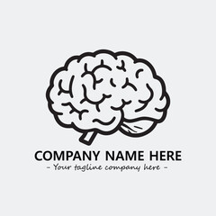 Brain illustration black and white for logo company vector image
