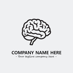 Brain illustration black and white for logo company vector image
