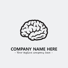 Brain illustration black and white for logo company vector image
