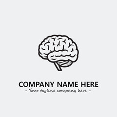 Brain illustration black and white for logo company vector image
