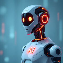 Futuristic AI Robot Portrait