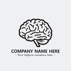 Brain illustration black and white for logo company vector image
