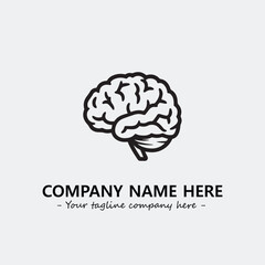 Brain illustration black and white for logo company vector image
