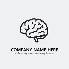 Brain illustration black and white for logo company vector image
