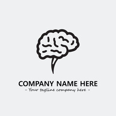 Brain illustration black and white for logo company vector image
