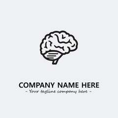 Brain illustration black and white for logo company vector image
